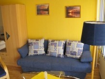 Appartement 208 - der Wohnbereich mit Schlafcouch